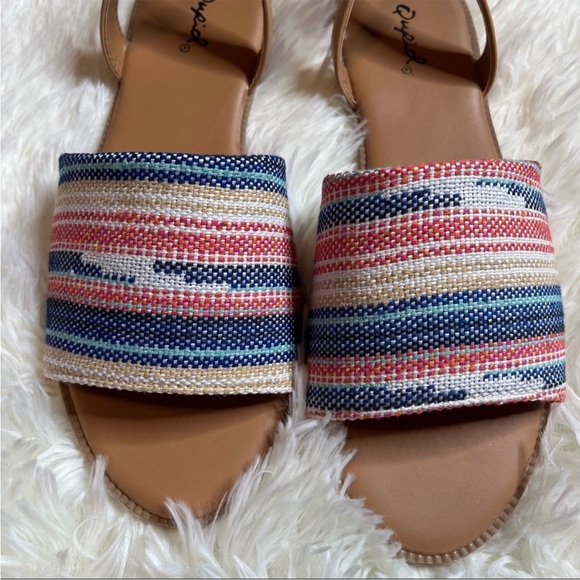 Qupid Desmond Slingback Sandal Blue Pink Size 6, 6.5, 7, 7.5, 8, 8.5, 9 - Picture 5 of 8